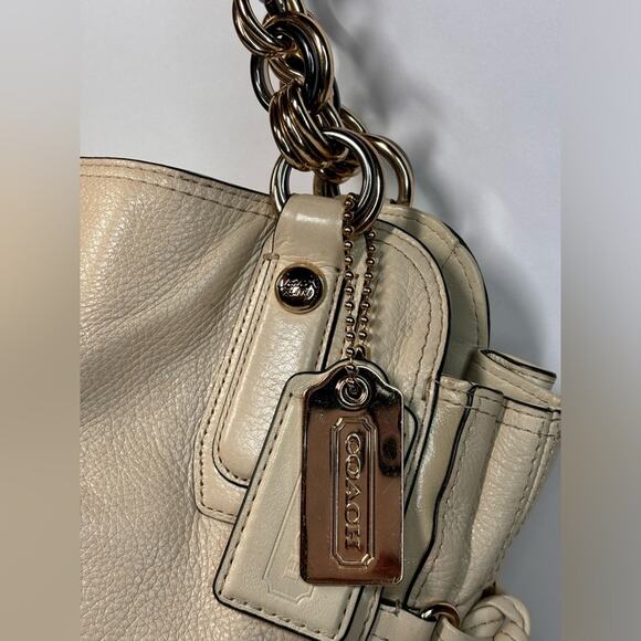 Coach Chelsea Flagship Mixed Metal Turnlock Pocket Shoulder Bag Cream 17786 ✨ - Picture 5 of 10